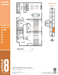 A floor plan for Building Three at Avenue 8 Mayfair.