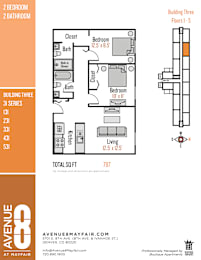 A floor plan for an apartment at Avenue 8 Mayfair.