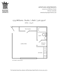 A floor plan for an apartment at Boutique Apartments.