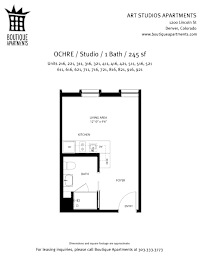 A black and white image of a floor plan for a studio apartment.