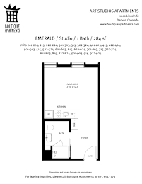 A black and white image of a floor plan for a studio apartment.