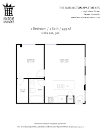  Floor Plan 1 Bedroom / 1 Bath