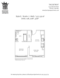 A floor plan for a studio apartment with a bathroom and living area.