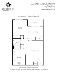 Floor Plan 2 Bedroom / 1 Bath