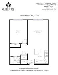 A black and white image of a floor plan for a one bedroom apartment.