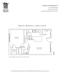 A floor plan for a 618 square foot apartment with one bedroom and one bath.
