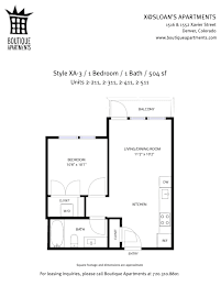 A floor plan for a 504 square foot apartment with one bedroom and one bath.