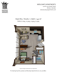 A floor plan of a studio apartment with a bathroom and a kitchen.