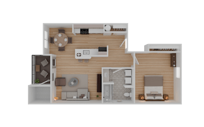 Creek Floorplan at The Hub Hermiston Apartments, Hermiston