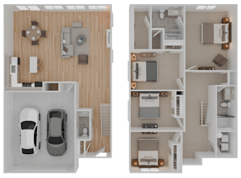 Birch Floor Plan at Timberridge Place Apartment Homes, Albany, Oregon