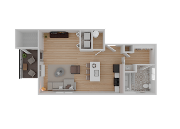 Studio 1 bath at Riverplace Apartment Homes, Oregon