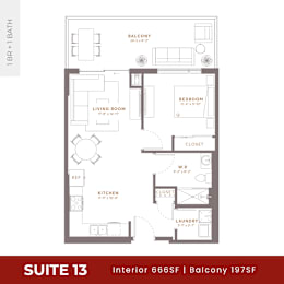 Suite 13 Floorplan at Damask, Windsor, ON