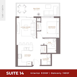 Suite 14 Floorplan at Damask, Windsor, N8S 3N4