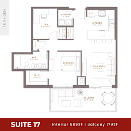 Suite 17 Floorplan at Damask, Windsor, ON
