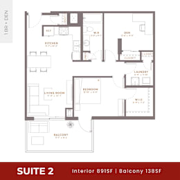 Suite 2 Floorplan at Damask, Windsor, N8S 3N4