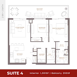 Suite 4 Floorplan at Damask, Windsor, ON, N8S 3N4