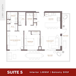 Suite 5 Floorplan at Damask, Windsor, ON