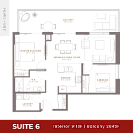 Suite 6 Floorplan at Damask, Windsor