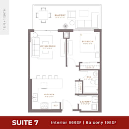 Suite 7 Floorplan at Damask, Windsor, Ontario
