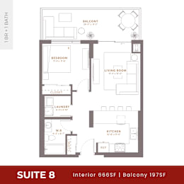 Suite 8 Floorplan at Damask, Windsor, ON, Ontario  , N8S 3N4