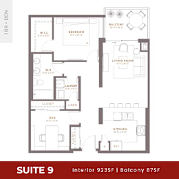 Suite 9 Floorplan at Damask, Windsor, ON, Ontario