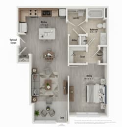 A floor plan of a house with a kitchen, laundry room, and dining area.