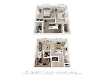 2 bed 1.5 bath A at Woodlocke Apartments, Moncks Corner, SC