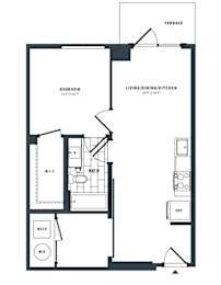 1R Floor Plan at The Vale at the Parks, Washington District of Columbia