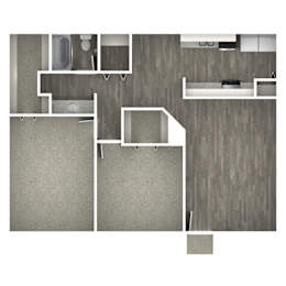 A top down view of a bathroom with a sink, toilet, and bathtub.