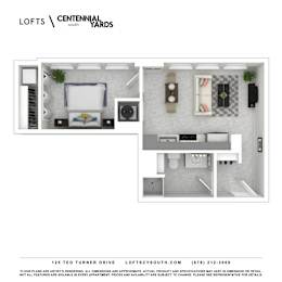 A2 Floorplan at Lofts at Centennial Yards, Georgia, 30303