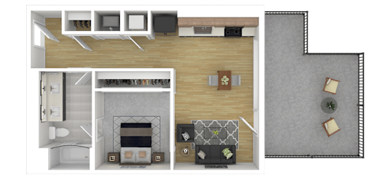 1A3 Floor Plan at Channel House, Oakland, California