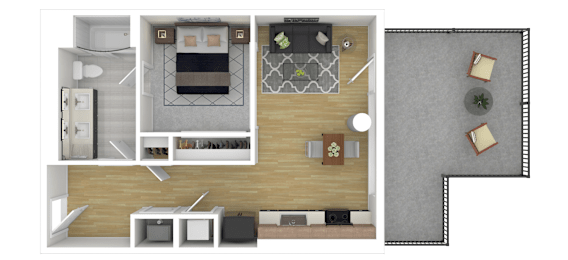 1A4 Floor Plan at Channel House, Oakland, 94607