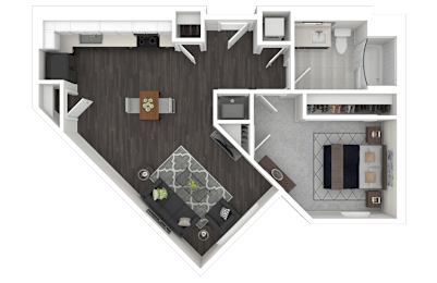 1D Floor Plan at Channel House, Oakland, 94607