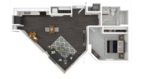 1E2 Floor Plan at Channel House, Oakland