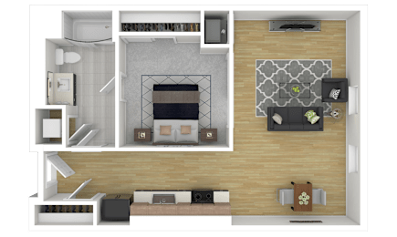 1G Floor Plan at Channel House, Oakland