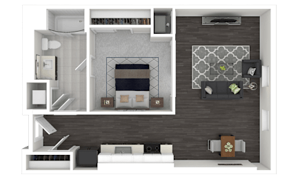 1G1 Floor Plan at Channel House, Oakland, California