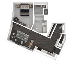 1I Floor Plan at Channel House, Oakland