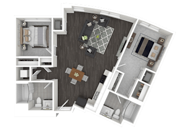 1J2 Floor Plan at Channel House, Oakland, CA