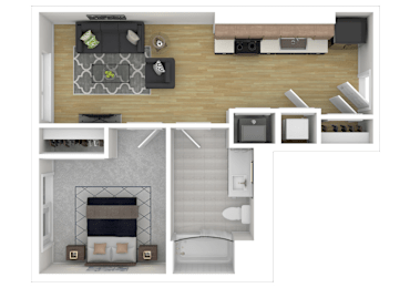 1L Floor Plan at Channel House, Oakland, CA
