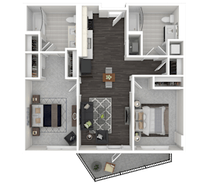 2B Floor Plan at Channel House, Oakland