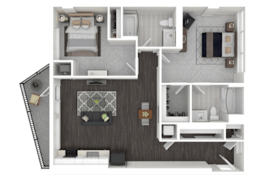 2C Floor Plan at Channel House, Oakland, California