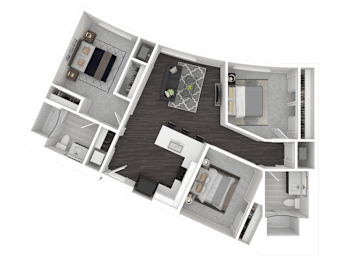 3B Floor Plan at Channel House, Oakland, CA, 94607