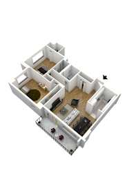 B2A floorplan at Monticello at Southern Towers, Alexandria, Virginia