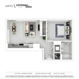 A4 Floorplan at Lofts at Centennial Yards, Georgia