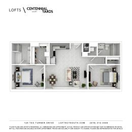 B1 Floorplan at Lofts at Centennial Yards, Atlanta