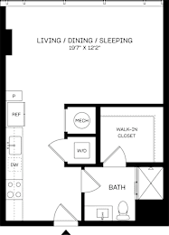 S2 Floor Plan at The Mitchell , Atlanta, GA