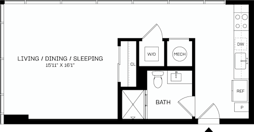 S5 Floor Plan at The Mitchell , Atlanta, Georgia