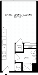 S8 Floor Plan at The Mitchell , Atlanta, GA, 30303