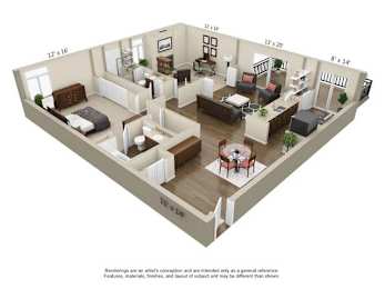 C3 Floor Plan at The Lex At Lowry, Colorado
