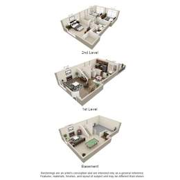 TH3 Floor Plan at The Lex At Lowry, Denver, Colorado